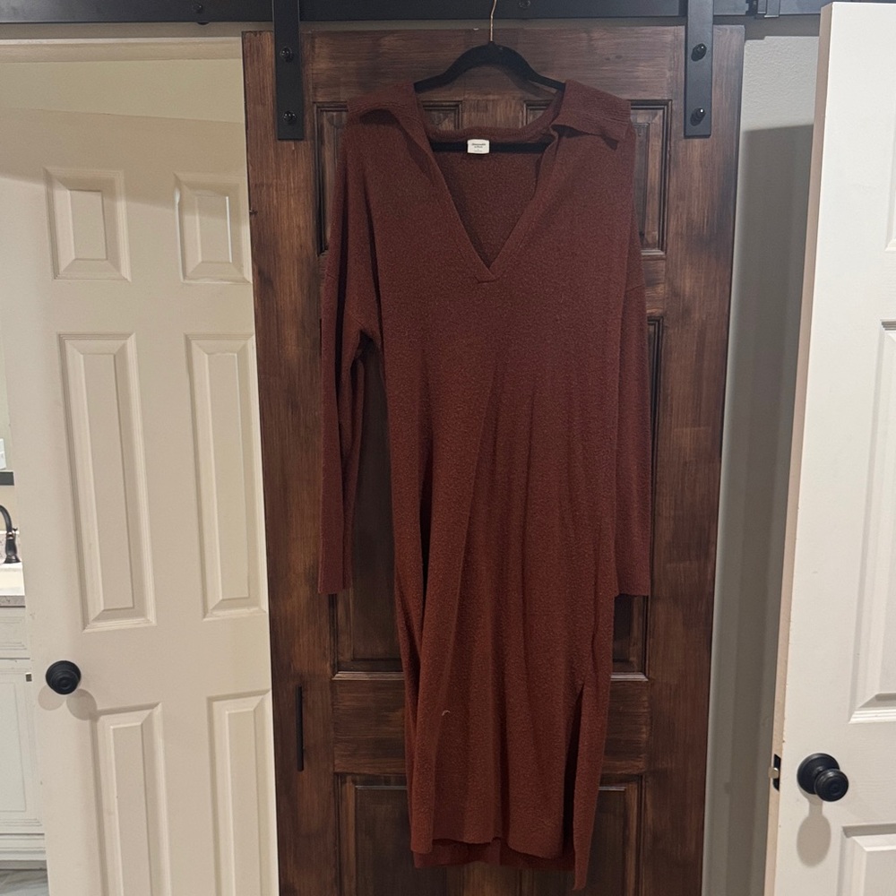 Abercrombie & Fitch Rust Long Sleeve Dress